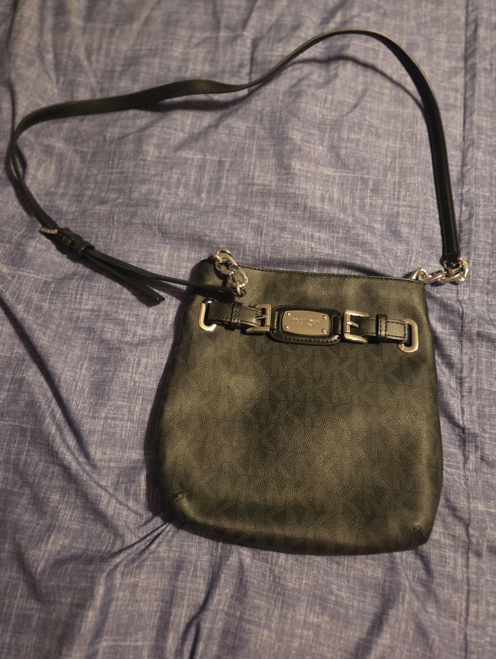 Michael Kors Black Crossbody with Silver Hardware
